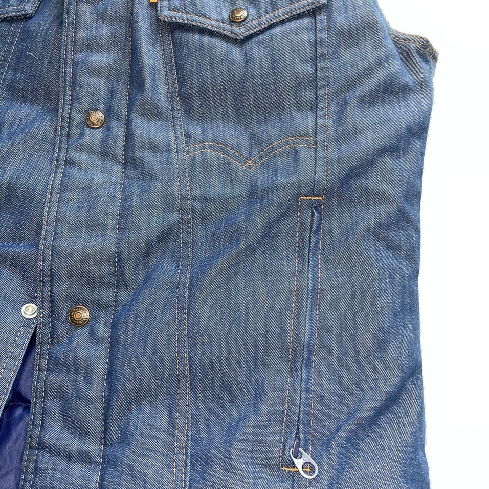 RARE VINTAGE 1970s Ski Levi's [ORANGE TAB] Goose Down Denim Vest Size L - Picture 6 of 10